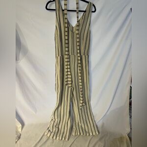 Striped Linen-blend Jumpsuit- spring into style!